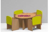 Игровая мебель, 5 предметов набор стола и стульев для кукол, КИМ№1