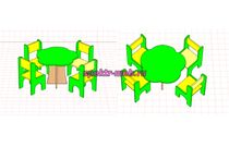 Игровая мебель, 5 предметов набор стола и стульев для кукол, КИМ№2