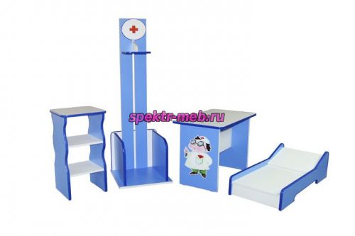 Игровая мебель 4 предмета набор детский БОЛЬНИЦА для кукол М-2