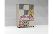 Стеллаж 7 трехсекционный мобильный 12 ячеек