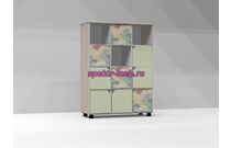 Стеллаж 7 трехсекционный мобильный 12 ячеек