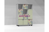 Стеллаж 7 трехсекционный мобильный 12 ячеек