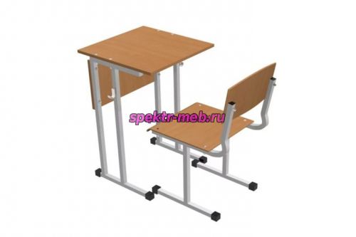 Комплект стол ученический одноместный, НЕрегулируемый по высоте У.С.1 и стул ученический НЕрегулируемый С.Ш.3, 3,4,5,6,7 группы роста