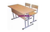 Комплект стол ученический двухместный, НЕрегулируемый по высоте У.С.2 и стул ученический НЕрегулируемый С.Ш.3, группы роста (р.гр. 3,4,5,6,7).