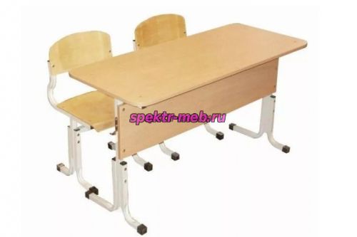 Комплект стол ученический двухместный, регулируемый по высоте Л-обр. У.С.р.2.1 и стул ученический, регулируемый по высоте, Л-обр.