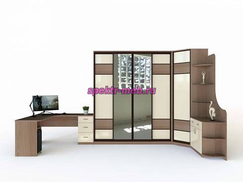 Стенка со столом угловая Нью-1