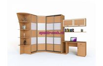 Угловой гардероб со столом Алиса 01