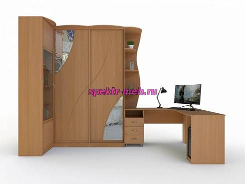 Угловой шкаф со столом Галилео 130