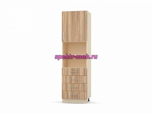 Пенал Лира 1 дверный 4 ящика с полками