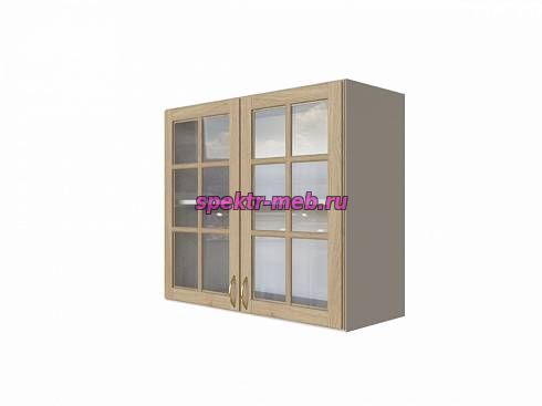 Шкаф верхний 2 двери Лондон со стеклом