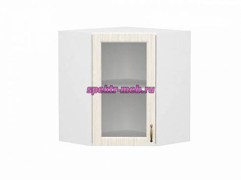 Шкаф навесной угловой со стеклом Виктория