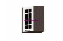 Шкаф верхний угловой остекленный Европа