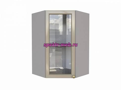Шкаф верхний угловой остекленный Шарлин