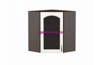 Шкаф навесной угловой со стеклом 590 Л Верона