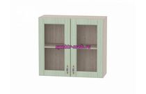 Шкаф навесной 2 двери со стеклом Изабелла