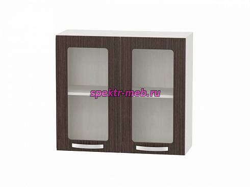 Шкаф навесной 2 двери со стеклом Аура
