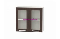 Шкаф навесной 2 двери со стеклом Аура