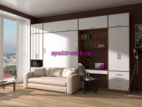 Кликните для увеличения изображения Шкаф-кровать с диваном Мирона