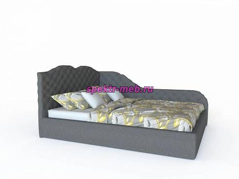 Угловая кровать с мягким изголовьем Лилия