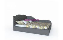 Угловая кровать с мягким изголовьем Лилия