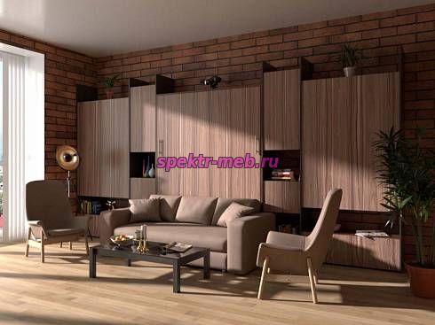 Шкаф-кровать с диваном Лотти 2