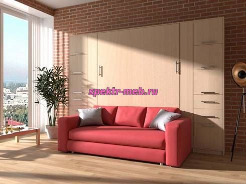 Шкаф-кровать с диваном Город 2