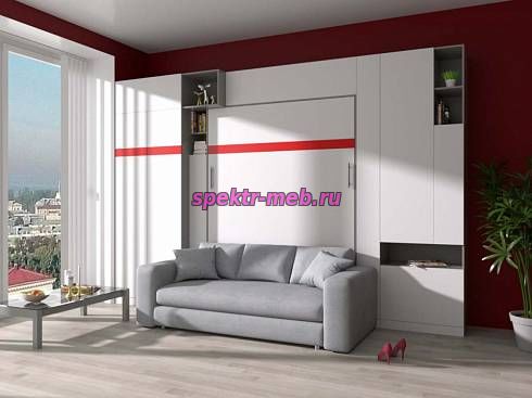 Шкаф-кровать с диваном Тида 02
