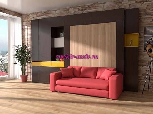 Шкаф-кровать с диваном Флора 2