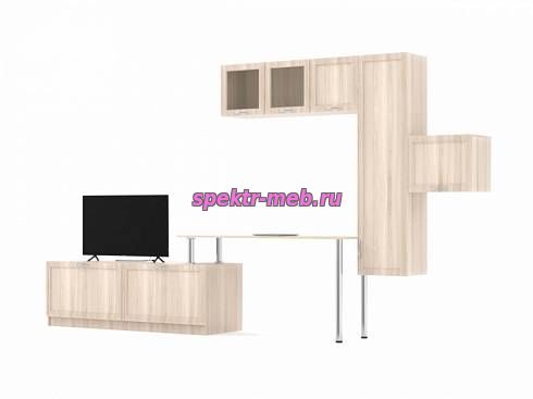 Стенка с рабочим местом Глазурь