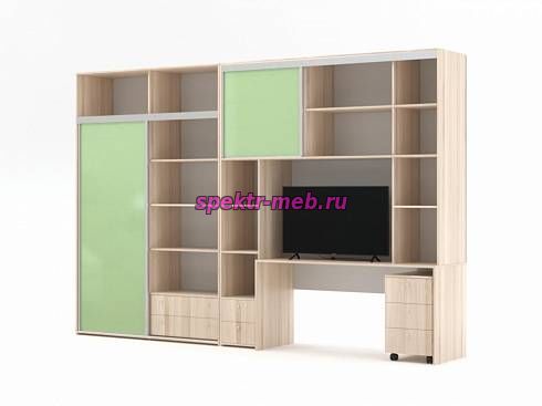 Стенка с рабочим местом Шайна