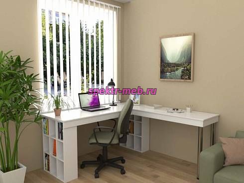 Письменный стол с полками для двоих Веста 4