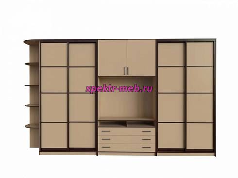 Шкаф-купе с ТВ нишей Ваниль