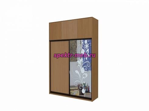Шкаф-купе в спальню Цветы 2