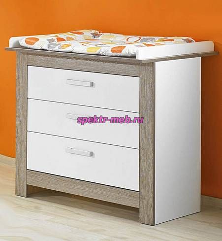 Пеленальный комод Marlene серо-белый