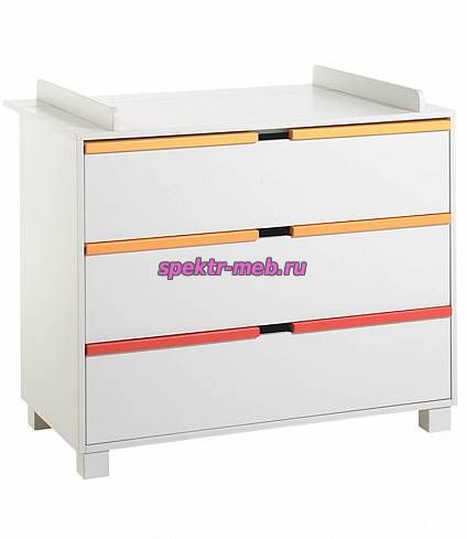 Пеленальный комод ColorLine белый с цветными вставками