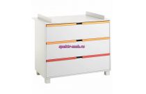 Пеленальный комод ColorLine белый с цветными вставками