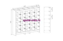 Шкаф для горшков 25 ячеек, металлокаркас