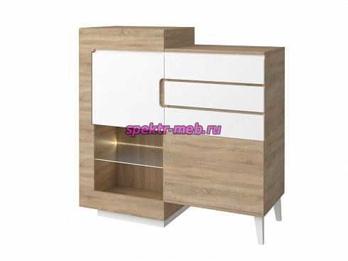 Комод высокий Лайн 2-дверный 3 ящика