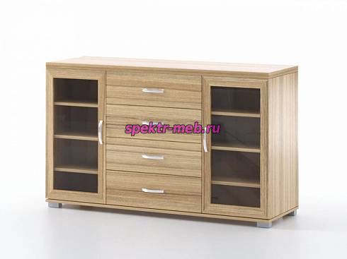 Комод со стеклянными дверцами Метро-2