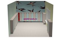 Шкаф детской одежды пятиместный на металлических ножках