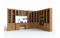 Угловой книжный шкаф со столом Классика-9