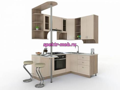 Кухня угловая с барной стойкой Виталина