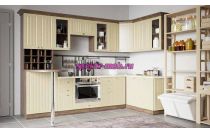 Угловая кухня Прованс с барной стойкой