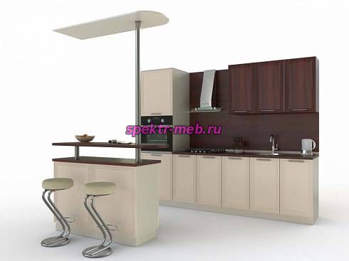 Кухня с барной стойкой Ленник