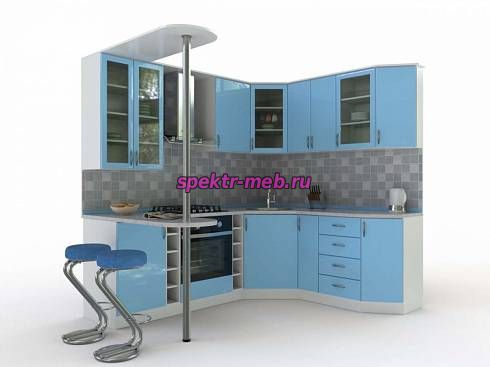 Кухня с барной стойкой Лагуна