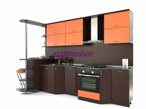 Кухня с барной стойкой Несс 6