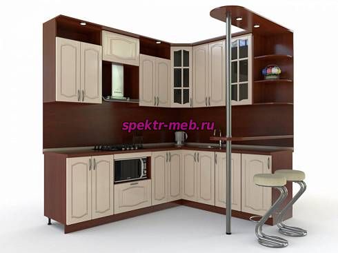Кухня с барной стойкой Бертрам 3