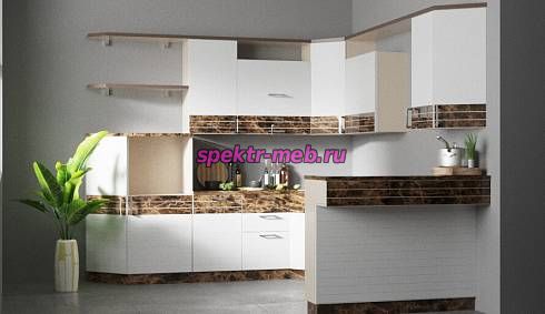 Кухня Ева с барной стойкой