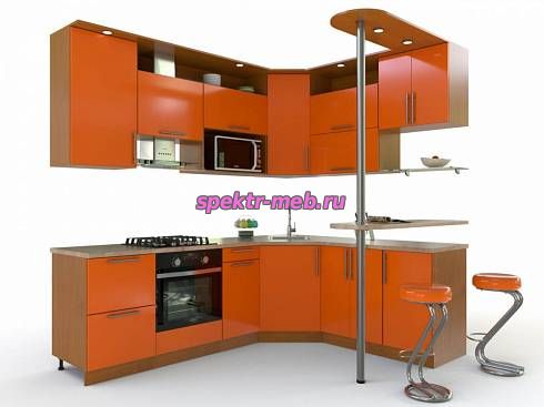 Кухня с барной стойкой Габри