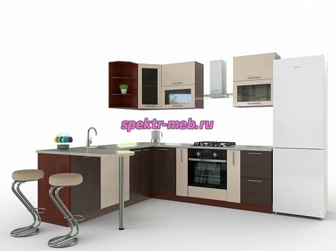 Кухня со стойкой Даниэль 2